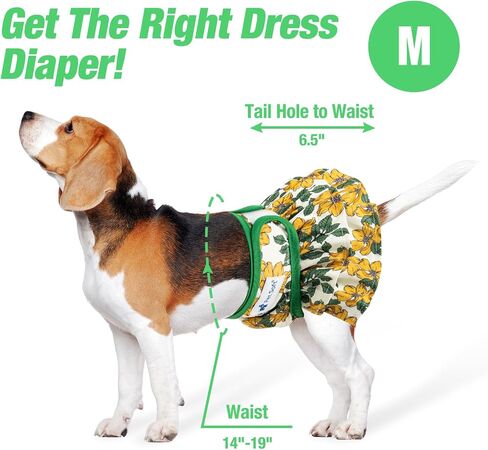 Pet Soft Female Dog Diapers - 3Pack Washable Dress-Style Dog Diapers Female for Girl Dog in Heat - Reusable Dog Period Panties|Puppy Diapers Female (Ocean, S) in Kuwait