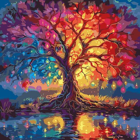 mrpwnle Sunset Paint by Numbers Kit for Adults Beginner, Landscape Adult Paint by Number Kits on Canvas, DIY Acrylic Watercolor Oil Paint by Number for Adults for Home Decor Gift 16x20 Inch in Saudi Arabia