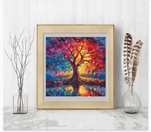 mrpwnle Sunset Paint by Numbers Kit for Adults Beginner, Landscape Adult Paint by Number Kits on Canvas, DIY Acrylic Watercolor Oil Paint by Number for Adults for Home Decor Gift 16x20 Inch in Saudi Arabia