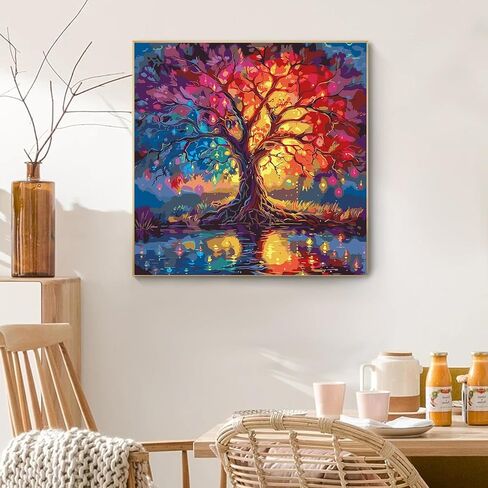 mrpwnle Sunset Paint by Numbers Kit for Adults Beginner, Landscape Adult Paint by Number Kits on Canvas, DIY Acrylic Watercolor Oil Paint by Number for Adults for Home Decor Gift 16x20 Inch in Saudi Arabia