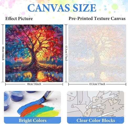 mrpwnle Sunset Paint by Numbers Kit for Adults Beginner, Landscape Adult Paint by Number Kits on Canvas, DIY Acrylic Watercolor Oil Paint by Number for Adults for Home Decor Gift 16x20 Inch in Saudi Arabia