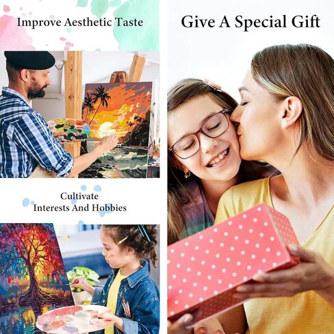 mrpwnle Sunset Paint by Numbers Kit for Adults Beginner, Landscape Adult Paint by Number Kits on Canvas, DIY Acrylic Watercolor Oil Paint by Number for Adults for Home Decor Gift 16x20 Inch in Saudi Arabia