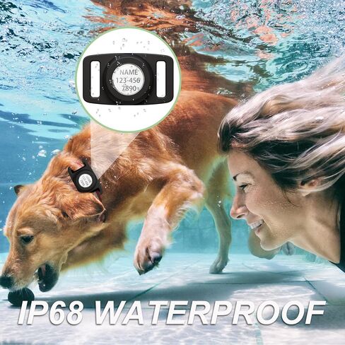 IP68 Waterproof AirTag Dog Collar Holder for Apple Airtag, Dog Tag Personalized for Pet ID, Visible Airtag Holder for Air Tag Pet Collar Holder Within 1 Inch in Saudi Arabia