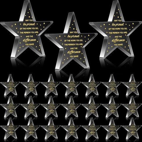 24 Pcs Employee Appreciation Awards for Coworker Acrylic Thank You Gifts Trophy Be Proud of The Work You Do Prizes for Colleague Retirement Farewell Motivational Gift (Pentagram) in Saudi Arabia