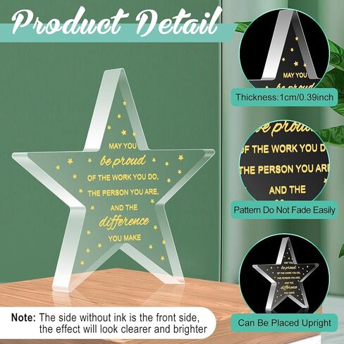 24 Pcs Employee Appreciation Awards for Coworker Acrylic Thank You Gifts Trophy Be Proud of The Work You Do Prizes for Colleague Retirement Farewell Motivational Gift (Pentagram) in Saudi Arabia