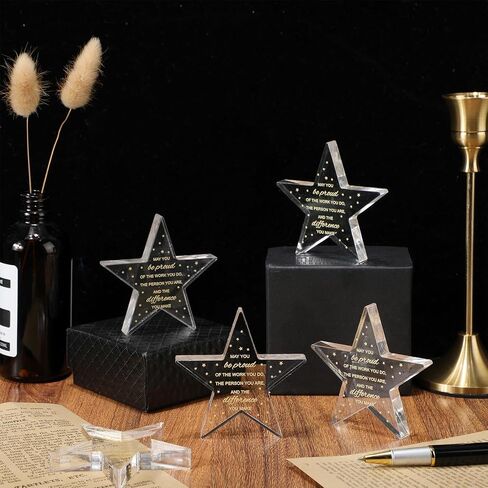 24 Pcs Employee Appreciation Awards for Coworker Acrylic Thank You Gifts Trophy Be Proud of The Work You Do Prizes for Colleague Retirement Farewell Motivational Gift (Pentagram) in Saudi Arabia