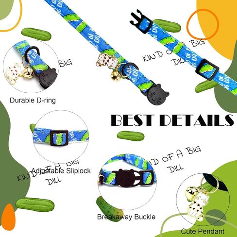Elegant little tail 2 Pack Cat Collar- Christmas Cat Collars Breakaway with Bell Pendant Wedding Kitten Boy Girl Safety Adjustable 7-12 Inch Collar for Small Cats Puppy in Kuwait