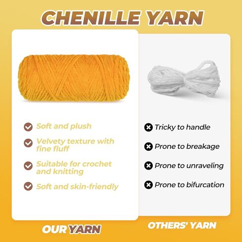 Crochet Kit for Beginners, Learn to Crochet, Include Easy Knitting Soft Yarn, Step-by-Step Video Tutorial, Hook, Holiday Birthday Gift for Adults and Kids(1 Pack Orange cat) in Kuwait