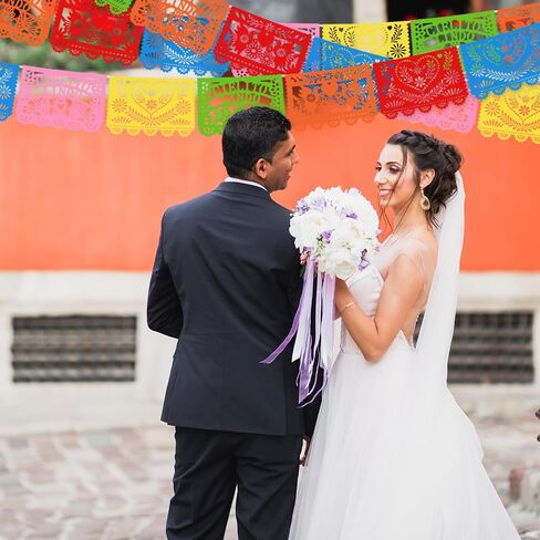 TaoBary 6 Pack Mexican Wedding Decorations White Papel Picado Banner White Mexican Banners 118 Feet Mexican Wedding Hanging Banner for Mexican Themed Party Para Decorations in Saudi Arabia