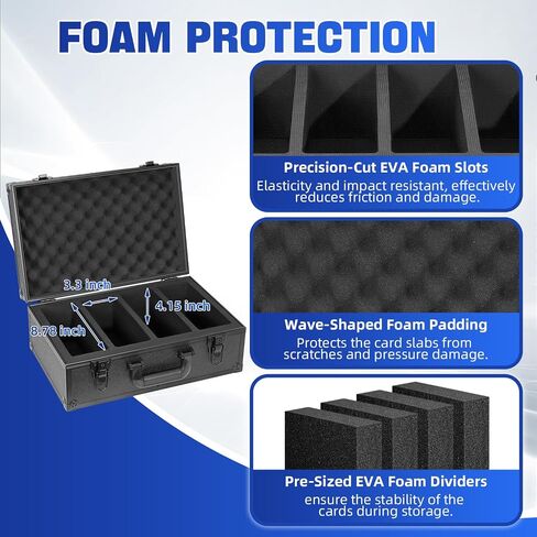 Graded Card Storage Box, Trading Card Case for PSA Graded Cards, Sports Card Storage Boxes as PSA Card Holder, Baseball Card Case, Slab Case, PSA Card Case Fits PSA, CSG, BGS & Top Loaders in Saudi Arabia