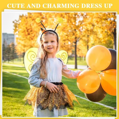 6 Set Black Bug Wings with Antenna Headband Halloween Costumes Grey Bug Wings Dress up Cosplay Party Favors in Kuwait