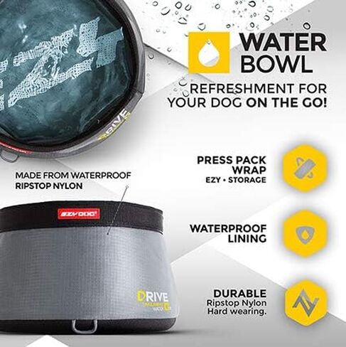 EzyDog Drive Takeaway Water Bowl - Leak Proof Design and Collapses Flat for Easy Storage (Water, 1-Liter) in Saudi Arabia