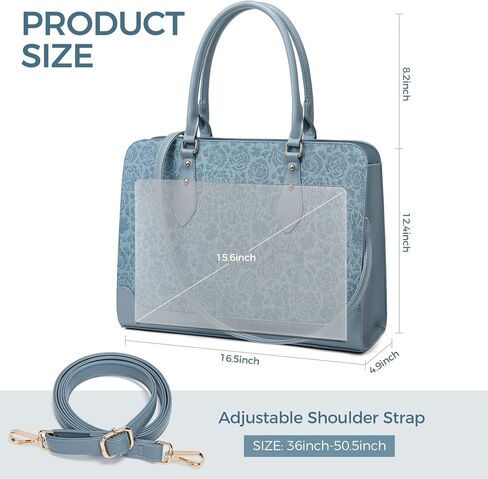 Laptop Bag for Women 15.6 Inch Work Tote Bag for Women,Leather Computer Bags Waterproof Tote Professional Briefcase,Large Capacity Business Office Bag for Work in Saudi Arabia
