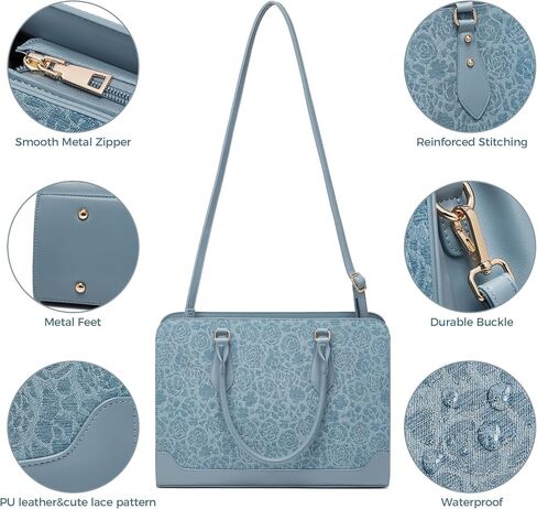 Laptop Bag for Women 15.6 Inch Work Tote Bag for Women,Leather Computer Bags Waterproof Tote Professional Briefcase,Large Capacity Business Office Bag for Work in Saudi Arabia