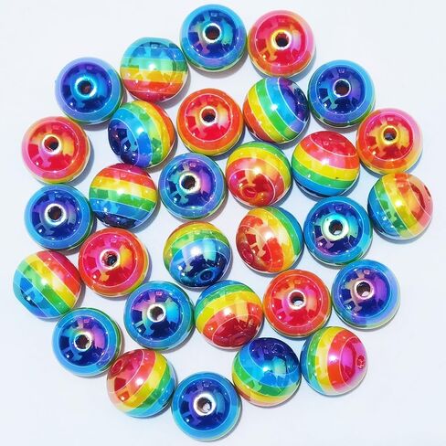 Qingxii Decorr مجموعة مختلطة لامعة AB لون أكريليك خرز متعدد الأوجه DIY خرز هيرباند أساور حرفية الزينة (ألوان مختلطة) in Kuwait