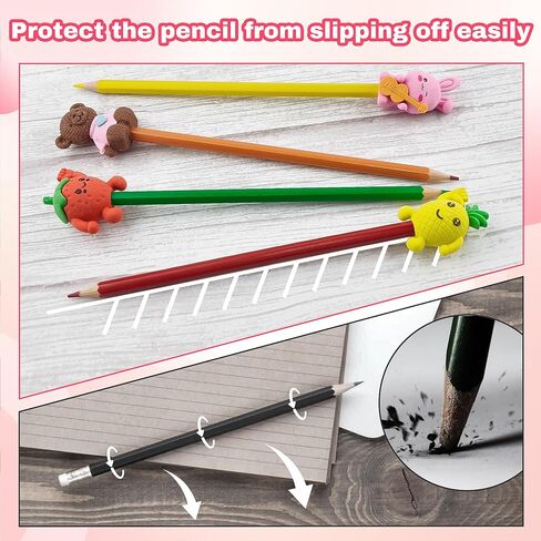 30 pcs Pencil Eraser Toppers for Kids Funny Pencil Top Erasers Squirrel Cap Eraser 3D Eraser Toppers for Kids, Students, Teachers in Kuwait