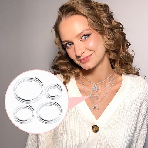 4 Pcs 925 Sterling Silver Split Jump Ring, Small Open Connector Jump Rings, Split Rings for Bracelet, Necklace, Jewelry Findings, Key Rings - 4/5/6/8mm in Saudi Arabia