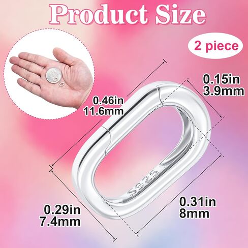 925 Clasp sterling Silver Bendant Clasp لصنع القلادة ، قفل موصل المجوهرات hypoallergenic ، قفل نابض لوبستر لسلاسل المفاتيح سوار حزام سوار. in Kuwait