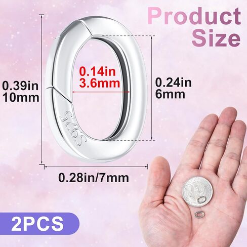 925 Clasp sterling Silver Bendant Clasp لصنع القلادة ، قفل موصل المجوهرات hypoallergenic ، قفل نابض لوبستر لسلاسل المفاتيح سوار حزام سوار. in Kuwait