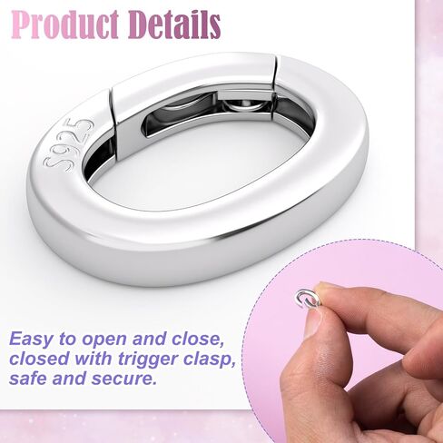 925 Clasp sterling Silver Bendant Clasp لصنع القلادة ، قفل موصل المجوهرات hypoallergenic ، قفل نابض لوبستر لسلاسل المفاتيح سوار حزام سوار. in Kuwait