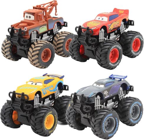 Movie Cars 3, Tow Mater Toy, Lightning McQueen Toys, Jackson Storm, 1:55 Die-cast Toy Car Big Wheel Buggy (Mater and McQueen) in Saudi Arabia