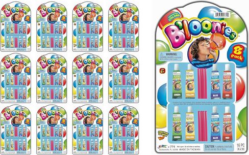 JA-RU B'loonies Plastic Balloon Variety 8 (48 Tubes in 6 Packs) Great Original Bloonies Bubble Making. Blow a Plastic Bubble. Classic Retro Toy. Plus 1 Sticker. 774-6s in Saudi Arabia