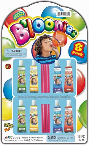 JA-RU B'loonies Plastic Balloon Variety 8 (48 Tubes in 6 Packs) Great Original Bloonies Bubble Making. Blow a Plastic Bubble. Classic Retro Toy. Plus 1 Sticker. 774-6s in Saudi Arabia