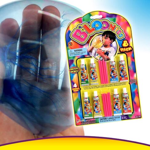 JA-RU B'loonies Plastic Balloon Variety 8 (48 Tubes in 6 Packs) Great Original Bloonies Bubble Making. Blow a Plastic Bubble. Classic Retro Toy. Plus 1 Sticker. 774-6s in Saudi Arabia
