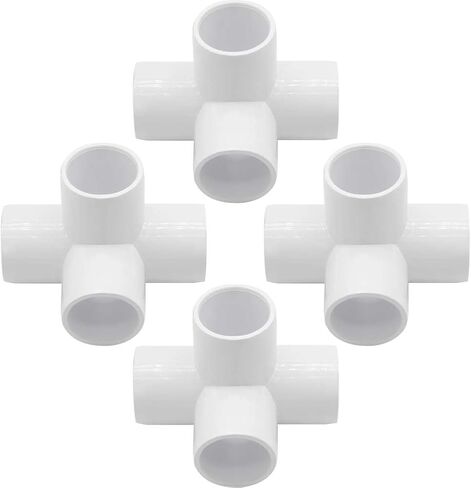 YSIL PVC Fittings Elbow Furniture Grade Connector 4 Way 2 Inch 5Pcs for DIY PVC Structure and Frame,Fits 2" Sch 40 PVC Pipes in Kuwait