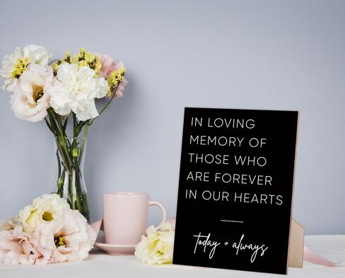 In Loving Memory Wedding Sign, Wedding Memorial Sign, for Funeral Decorations, Wedding Decorations, Wedding Table Decor, Sympathy Gifts for Loss of Loved One, White Simple Style Wood Sign,5 in Kuwait