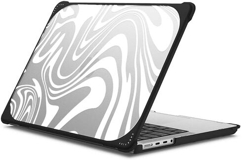 حافظة CASETiFY Bounce MacBook Pro 14 بوصة (2021/2023) [تصميم زاوية حماية معززة/فتحات تهوية/قبضة مضادة للانزلاق] - أسود شفاف in Saudi Arabia