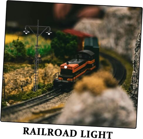 2pcs Miniature Railroad Signal Light Models Durable Abs and Metal Traffic Lamps for Sand Table Layout Lifelike Warm Glow for Train Scenery and Model Accessories in Kuwait