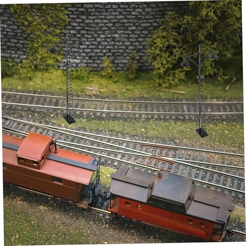 2pcs Miniature Railroad Signal Light Models Durable Abs and Metal Traffic Lamps for Sand Table Layout Lifelike Warm Glow for Train Scenery and Model Accessories in Kuwait