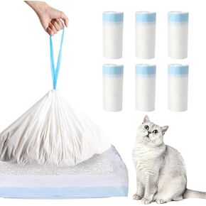120 COUNT CAT CAT STERTER BOX LINERS ، أكياس القمامة القطة المتينة ، والأكياس الشديدة ، والضرب ، لصناديق القمامة للتنظيف الذاتي تناسب MW-SC01/MW-SC02/MW-LR01 (23 "× 14")