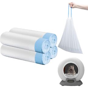 60 COUNT COUNS CANTER SELMING CAT TRITTER BOX FACS متوافقة مع PETCOVE ، وأكياس أنبوب Kitty Liners وأكياس النفايات لصندوق القمامة التلقائي للقطط ، والتحكم في الرائحة النهائية ، وإثبات التسرب