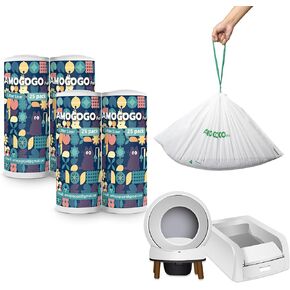 50 Pack Waste Bin Liners, Compatible with PetSafe Clumping & SmartSpin & KYKY S6 Automatic Litter Box, Large Capacity Litter Bags, Sturdy, Leak-proof Thick Drawstring Waste Bags, 23" x 12"