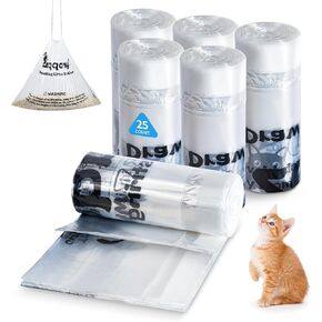 150 COUNT COUNT DEREDSRING BOX BOX LINERS تتوافق مع روبوت القمامة 4 و 3-أكياس نفايات القمامة ذات التسرب الثمينة ، تصميم واضح مسبقًا (25.8 "× 21") ، بطانات القمامة التحكم في الرائحة.
