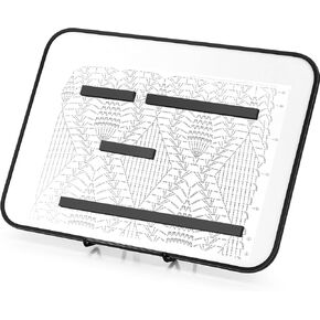 Flutesan Knitting Pattern Holder with 4 Replacement Magnets 8.27 x 11.81 Inches Knitting Chart Keeper Cross Stitch Magnetic Board Cross Stitch Accessories and Supplies for Crochet