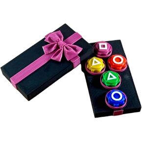 Traditional Tossing Game,Gongi Korean Folk Game Set Family Travel Gongi Folk Set Pieces Dice with Base(Red)