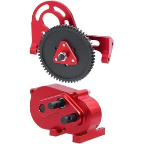 30% Overdrive Gearbox Case with Transmission Transfer Case for LCG 1/10 RC SCX10 I II 90046 Capra TRX4 RC Transmission Gearbox Case (Red)