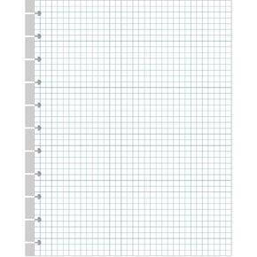 A4 TUL Discbound Grid Filler Paper - 11 Disc Graph Paper, Letter Size 100Sheets / 200Pages Loose-Leaf Paper, 100gsm White Paper, 8.5'' x 11''