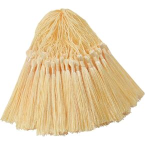 المرجعية اليدوية المرجعية الحرف اليدوي: 100pcs 5 بوصات خيط حريري لينة شرابات مارك مع حلقات لـ DIY ، وصنع المجوهرات ، والإشارات المرجعية ، والهدايا التذكارية ، وشرابة التخرج (Grass Green)