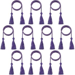 10 Pieces Graduation Cords Single Color Graduation Honor Cord with Sewing Tassels for High School and Bachelor (Sky Blue)