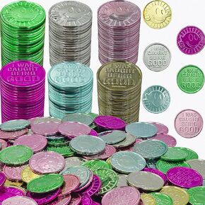 The Dreidel Company Plastic Coins, I was Caught Being Good, Educational & Classroom Learning Activities Party Favor (50-Pack)