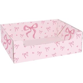 12Pcs Disposable Litter Boxes for Cats Foldable Pink Bow Pet Litter Pan with Scoop Portable Paper Toilet Tray for Multi-Cats Small Pets Travel