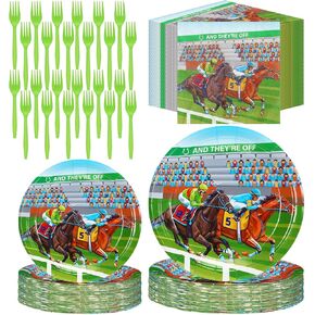 Roshtia 192 PCS Derby Party Supplies for Horse Racing Party Decorations Derby Day Party Tablembar