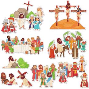Easter Nativity Felt Figures Bible Flannel Board Stories Set Ready to Play Felt Bible Story He Has Risen Precut Figures Last Supper Crucifixion Resurrection Triumphant Entry Trial