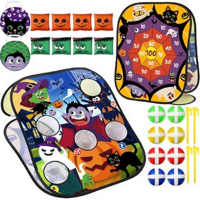 Blosssound 2 في 1 ألعاب عيد الفصح للأطفال Bunny Cornhole Board ولوحة Dart مع 8 كرات لزجة 8 أكياس الفاصوليا 4 Stakes Easter Bean Bag لعبة للأطفال الصغار أنشطة داخلية في الهواء الطلق