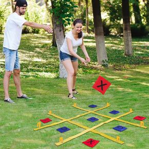 لعبة Tic Tac Toe Strap لعبة في الهواء الطلق ، 4 أقدام × 4 قدم محمولة TIC TAC TAE BAS BAS THER