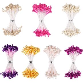 Ccinee 560pcs الأسدية الزهرة للحرف اليدوية ، Pistil Pearl الأزهار الاصطناعية 3 مم لبطاقة سجل القصاصات زهرة براعم صنع الحرف Decoratiaon DIY DIY اختيارات الأزهار